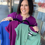 Green Henley Top Top - Tee STACCATO