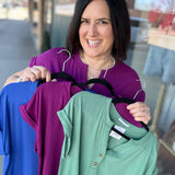 Green Henley Top Top - Tee STACCATO