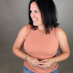 Marsala Ruffle Tank Tops- Tanks DOE & RAE