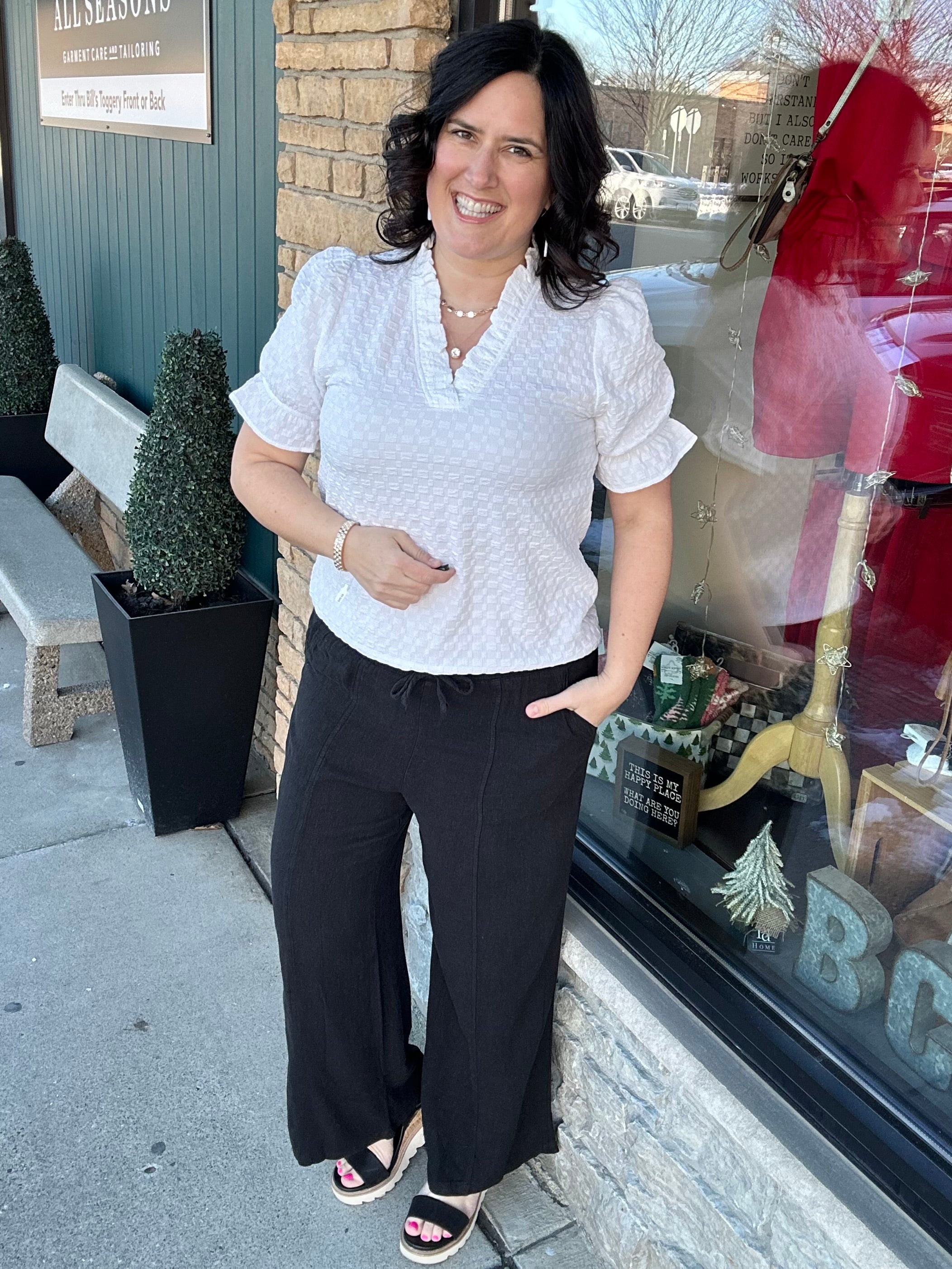 Black Solana Pants Bottom- Pants THREAD & SUPPLY