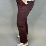 Brown Ankle Flare Patch Pocket Jeans Bottom- Pants RISEN