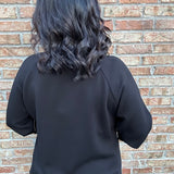 Black Penela Pullover with Side Slits