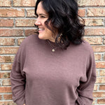 Brown Cloudy Knit Long Sleeve Top Top - Sweatshirt TRES BIEN
