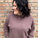 Brown Cloudy Knit Long Sleeve Top Top - Sweatshirt TRES BIEN