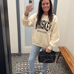 Tan Whiskey Weather Sweatshirt Top- Sweatshirt PANACHE