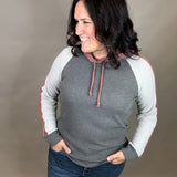 Charcoal Color Trimmed Hoodie