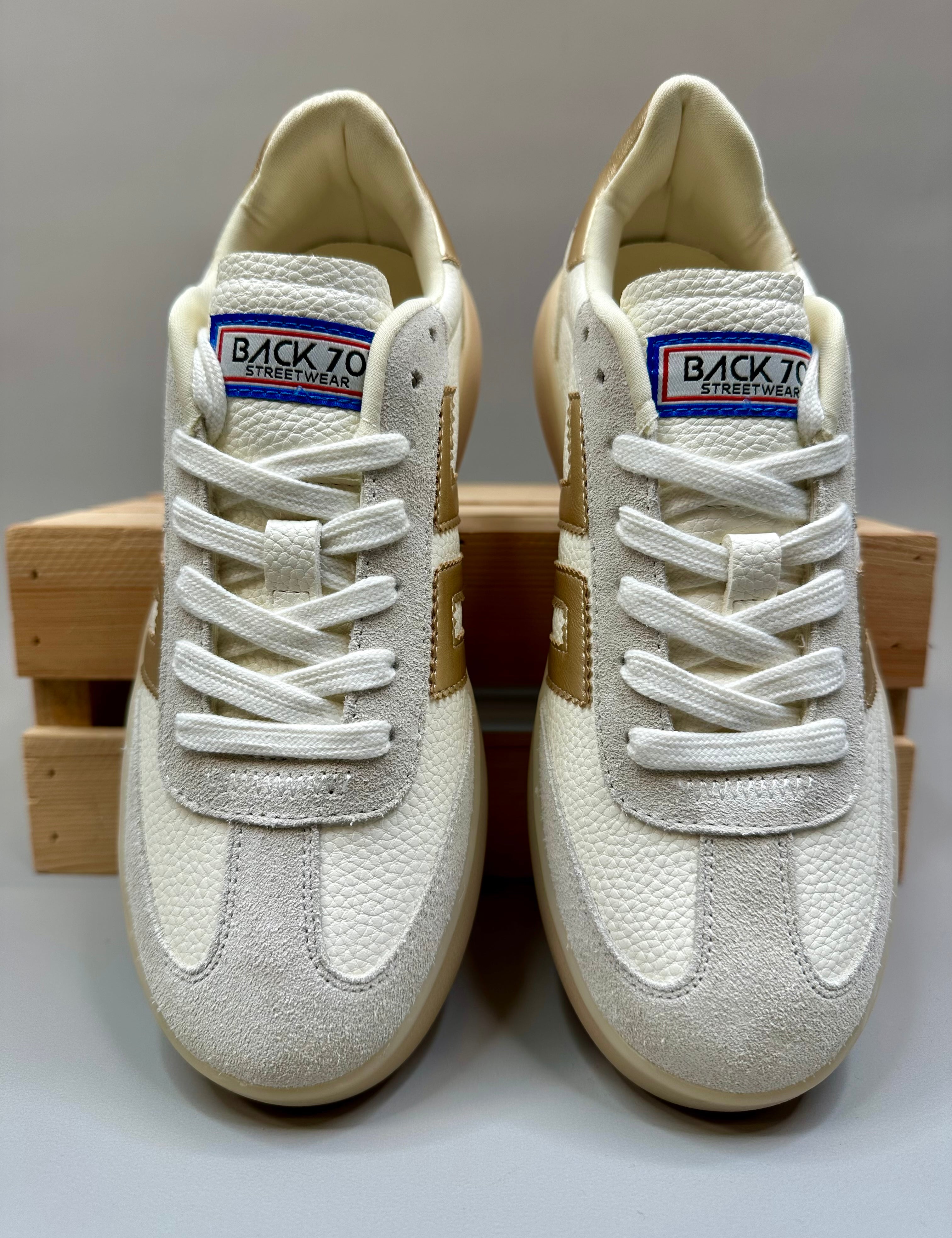 Brooklyn L26 Metallic Gold Platform Sneaker Shoes - Sneaker Back 70