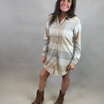 Grey/Tan Lynden Flannel Dress Dresses FLAG AND ANTHEM