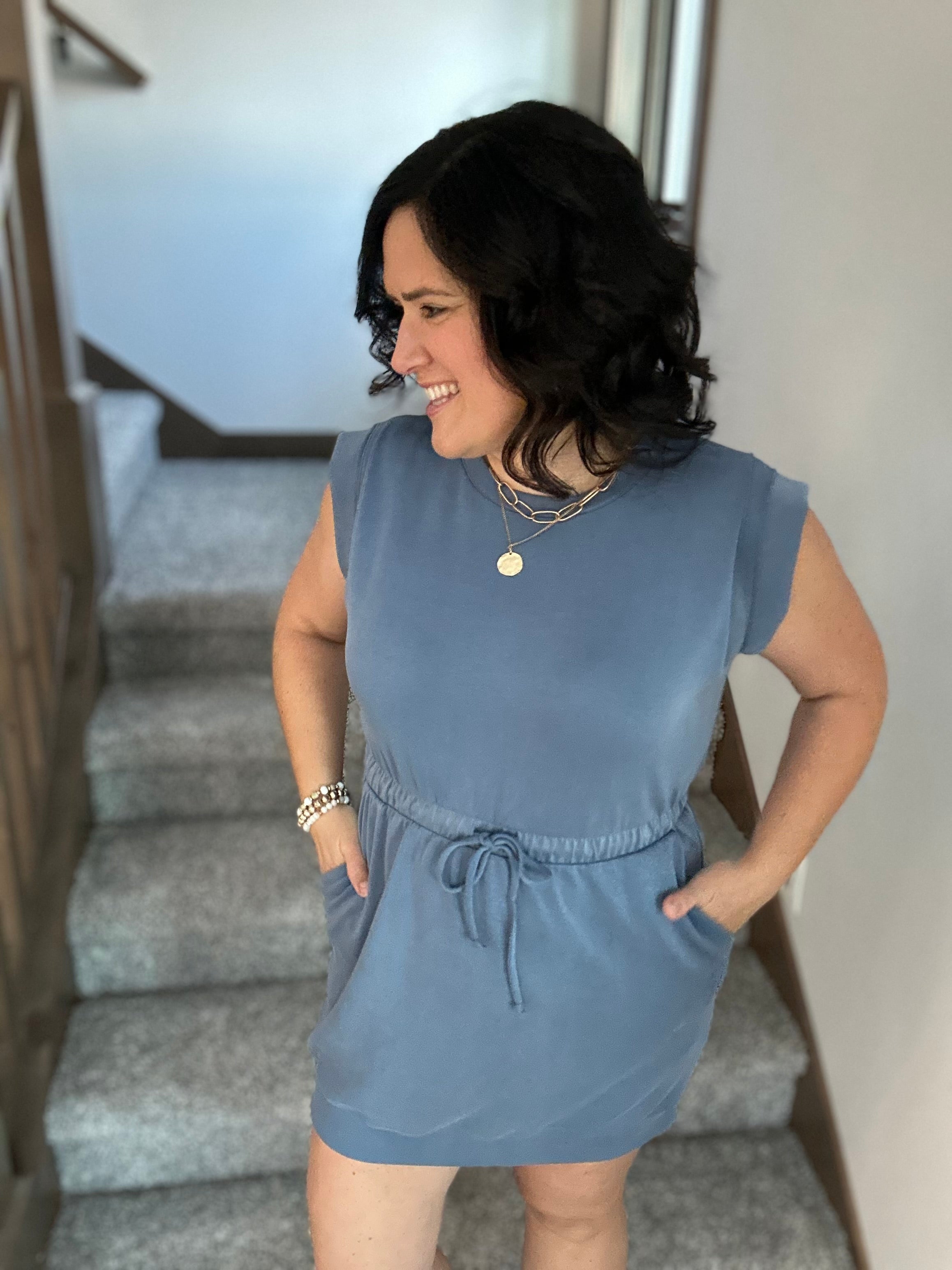 Denim Blue Midi Dress Dresses GILLI
