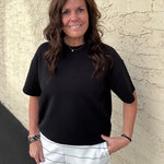 Black Modal Short Sleeve Top Top - Tee RAE MODE