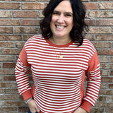 Tangerine Striped Sweatshirt