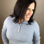 Blue Castleberry Mock Neck Sweater Top - Sweater FLAG AND ANTHEM