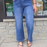 High Rise Wide Leg Ankle Jean Bottoms - Pants RISEN