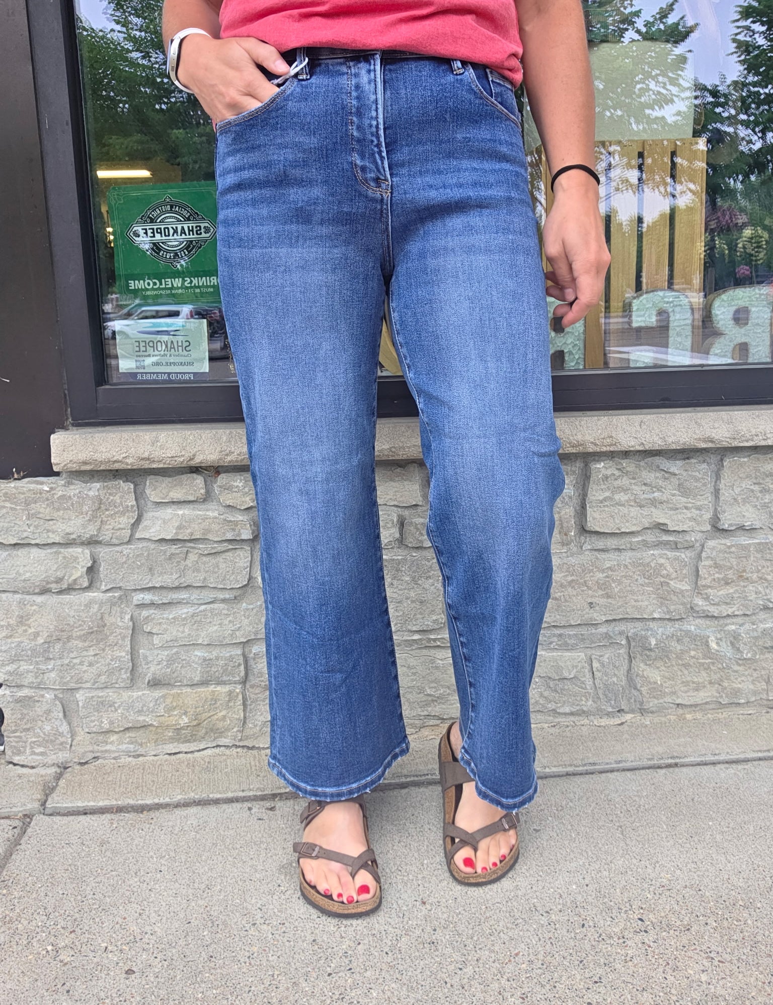 High Rise Wide Leg Ankle Jean Bottoms - Pants RISEN