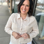 Ivory Taupe Clover Shirt Tops - Button Ups THREAD & SUPPLY