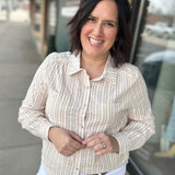 Ivory Taupe Clover Shirt Tops - Button Ups THREAD & SUPPLY
