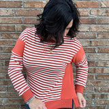 Tangerine Striped Sweatshirt