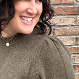 Olive Aura Short Sleeve Sweater Top - Sweater JODIFL