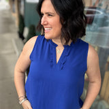 Royal Ruffle V Neck Sleeveless Tops- Blouses STACCATO