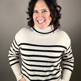Parley Oatmeal Black Stripe Sweater Top - Sweater VELVET HEART