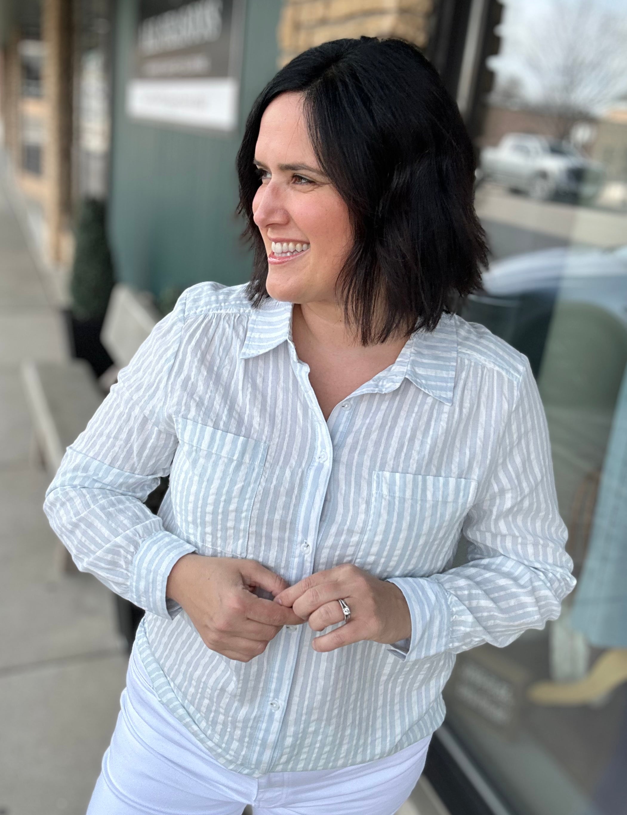 Ivory Blue Clover Shirt Tops - Button Ups THREAD & SUPPLY