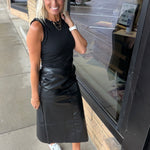 Black Vegan Midi Skirt IN FEBRUARY