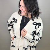 Tan and Black Bow Cardigan