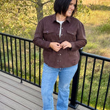 Sadina Faux Sueded Button Up Shacket