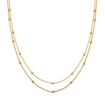 Waterproof Gold Double Beaded Chain Necklace Brenda Grands Jewelry
