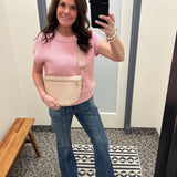 Pink Elwood Drop Needle Top