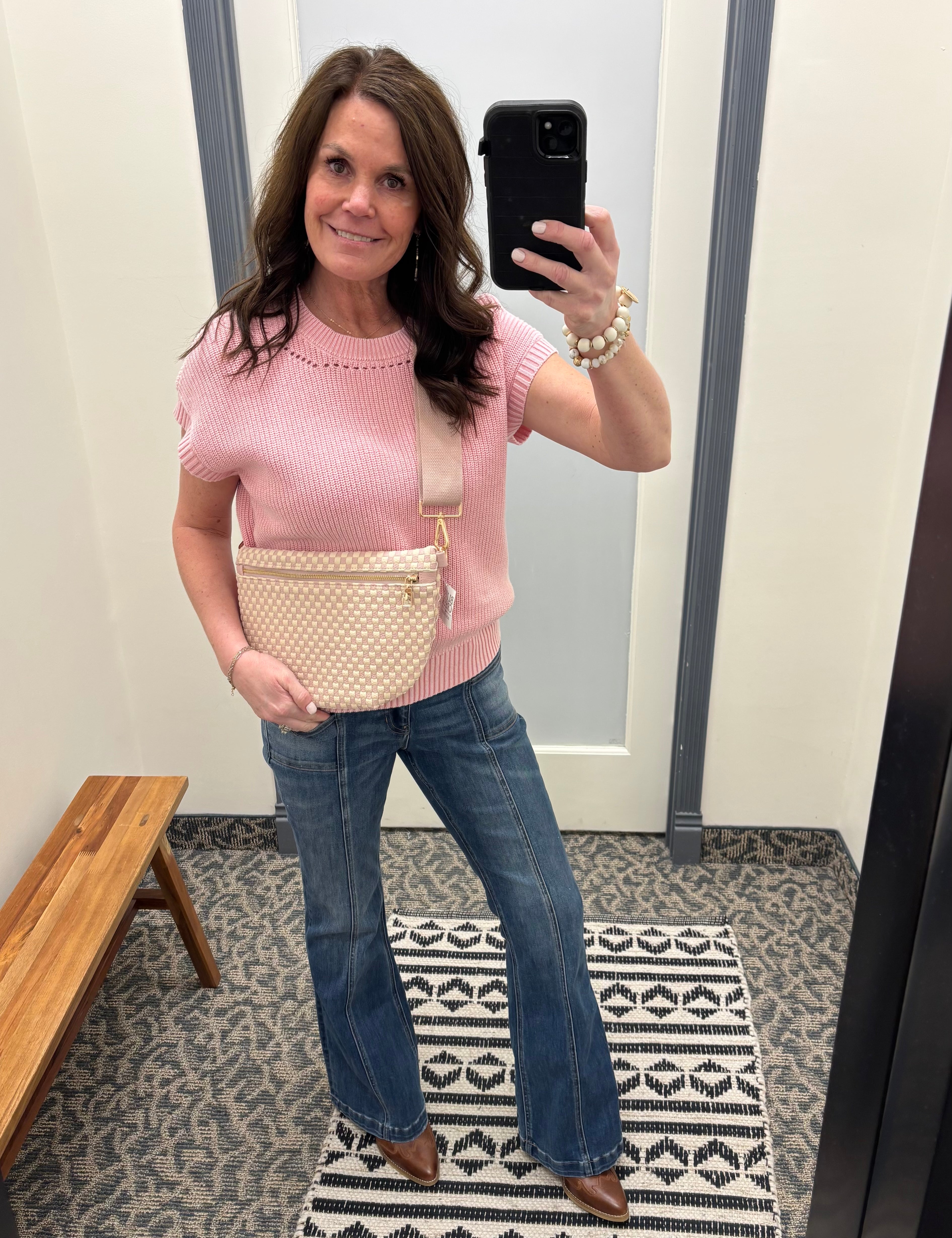 Pink Elwood Drop Needle Top Top - Sweater FLAG AND ANTHEM