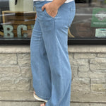 French Blue Wide Leg Pants Bottoms - Pants MICA DENIM