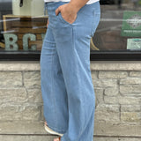 French Blue Wide Leg Pants Bottoms - Pants MICA DENIM