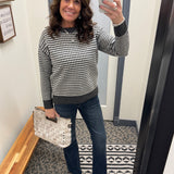 Charcoal Mixed Pattern Sweater Top - Sweater STACCATO