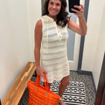 Cream Crochet Hooded Cover Up Dresses HEM & THREAD