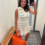 Cream Crochet Hooded Cover Up Dresses HEM & THREAD