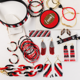 Bright Red and Black confetti bracelet INK + ALLOY
