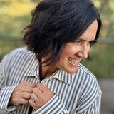 Reese Button Up Stripe Top Eclipse Tops - Button Ups Z Supply