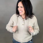 Oxford Tan Dolly Sweater Hoodie Top - Sweater THREAD & SUPPLY