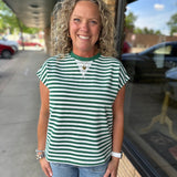 Hunter/White Crew Neck Top Top - Tee WISHLIST
