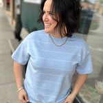 Frost Striped Crew Neck Top Top - Tee RAE MODE