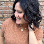 Camel Mock Neck Sweater Vest Top - Sweater STACCATO