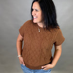 Camel Cable Knit Sweater Top Top - Sweater WISHLIST