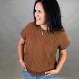 Camel Cable Knit Sweater Top Top - Sweater WISHLIST