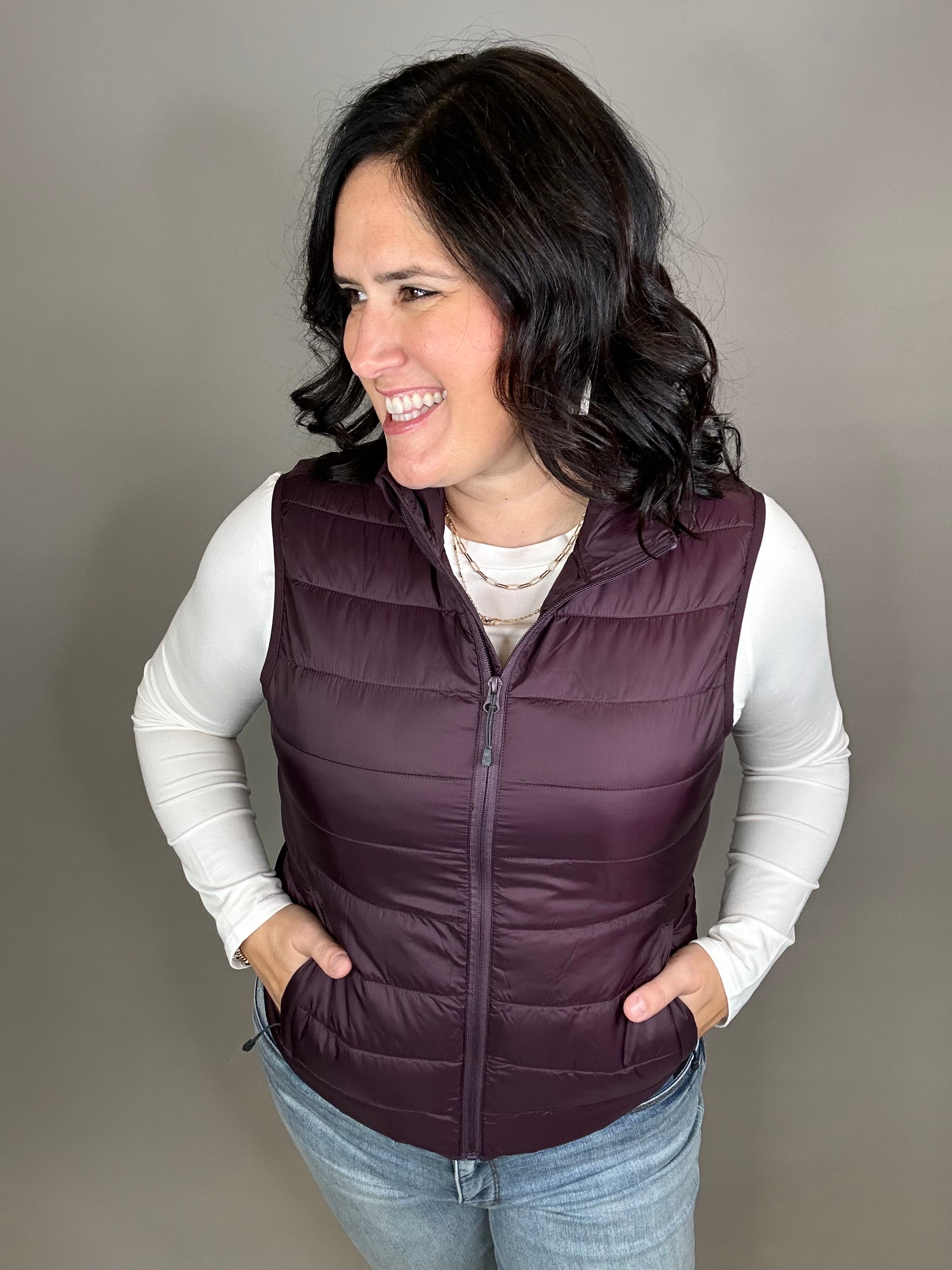 Deep Plum Pacific Puffer Vest Outerwear - Vest STORM CREEK