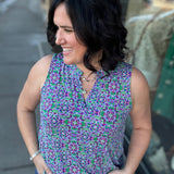 Royal Blue Multi Liz Tank