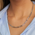 Waterproof Silver Paperclip Chain Necklace Brenda Grands Waterproof Jewelry