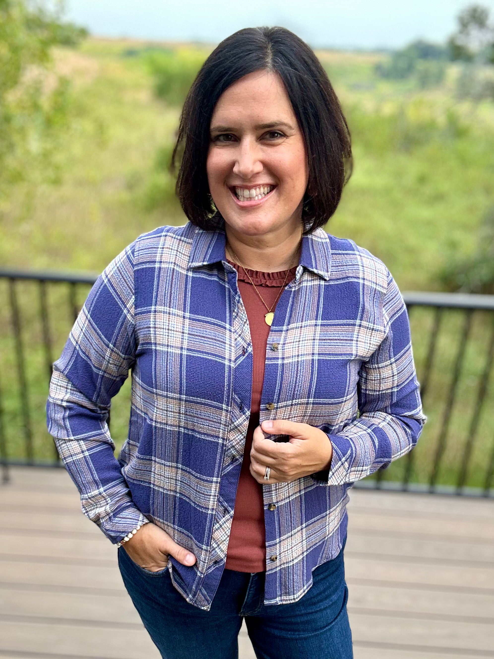 Daphne Indigo Multi Plaid Shirt Tops - Button Ups THREAD & SUPPLY