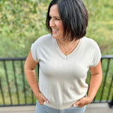 Cap Sleeve Cashmere Blend Top