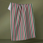 Ribbon Green Red Tea Towel Geometry
